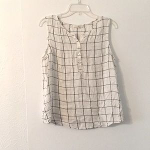 Treasure and Bond Sleeveless Windowpane Top
